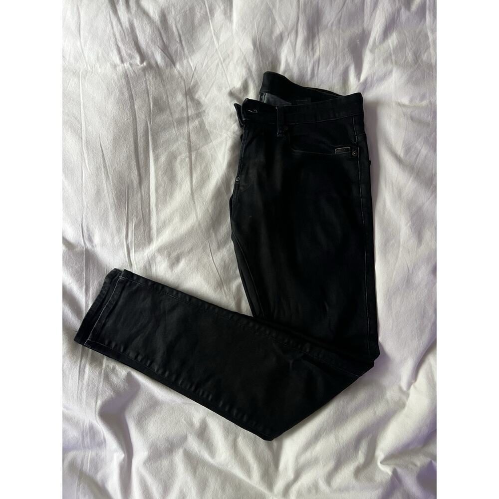 G-Star Raw Jeans Pants Men's Black Leather Style Waist 33 In Inseam 32 In Cotton